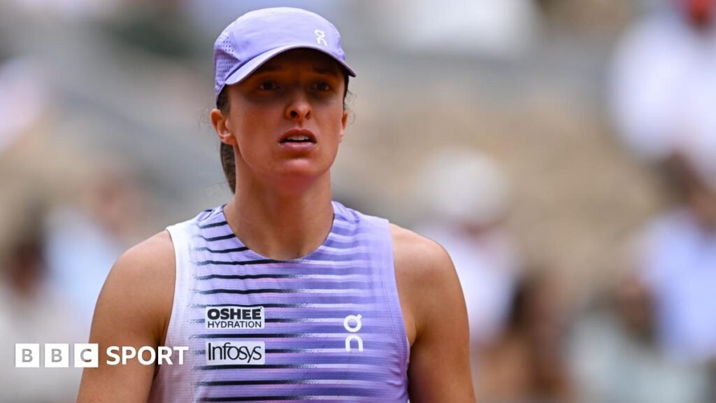 French Open 2026 results: Iga Swiatek, four-time champion, loses to Marta Kostyuk in fourth round Iga Swiatek looks on