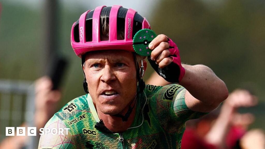 Giro d’Italia 2026: Michael Valgren claims first Grand Tour stage win Michael Valgren of Denmark and Team EF Education-EasyPost celebrates at the finish line as stage winner during the Giro d'Italia 2026, stage 17