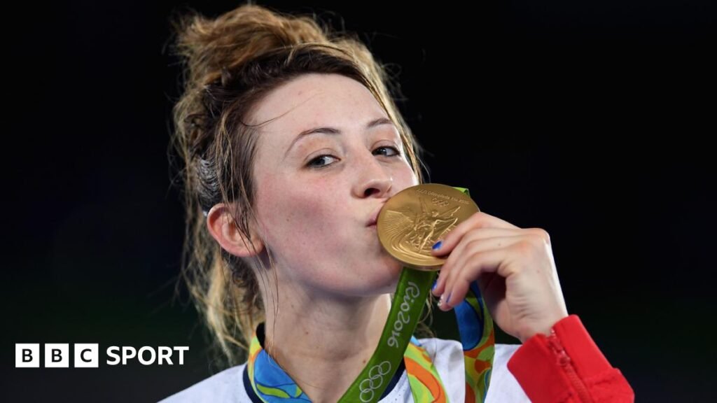 Jade Jones kisses Olympic taekwondo gold medal