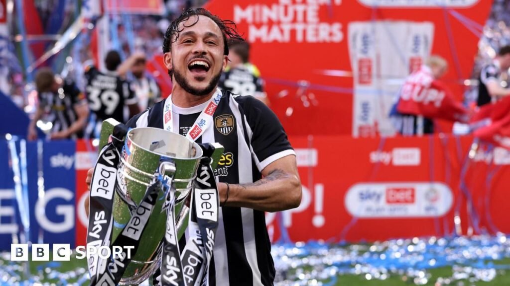 Jodi Jones: Notts County winger overcomes injuries to light up Wembley Jodi Jones holds the League Two play-off final trophy at Wembley