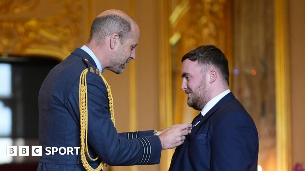 Luke Littler offers Prince William tickets for darts World Championships Prince of Wales presents Luke Littler with MBE