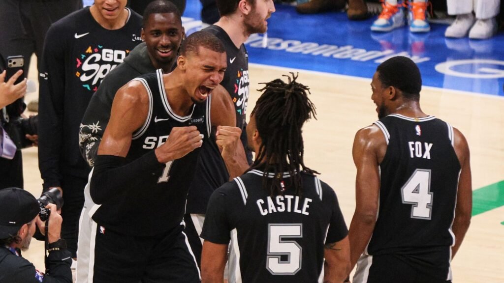 NBA Playoffs: Victor Wembanyama’s San Antonio Spurs knock off defending champion Oklahoma City Thunder to secure finals berth | NBA News San Antonio Spurs forward Victor Wembanyama (1) celebrates after defeating the Oklahoma City Thunder in the Western Conference finals