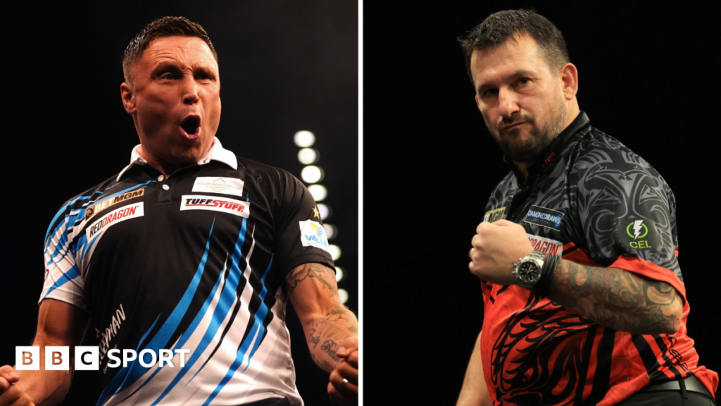 Gerwyn Price (left) and Jonny Clayton (right)