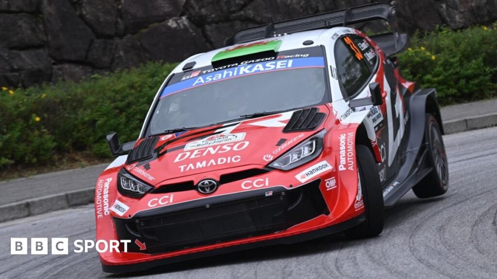 WRC: Elfyn Evans wins Rally Japan to extend championship lead Elfyn Evans' red and white Toyota Yaris Rally1 car corners at Rally Japan