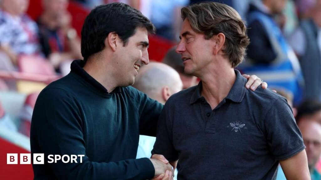 Andoni Iraola: Why do Premier League bosses struggle after stepping up to ‘big-six’ clubs? Andoni Iraola shaking hands with former Tottenham manager Thomas Frank