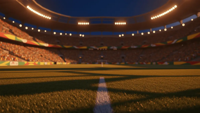 Brazil vs Haiti World Cup 2026 Predictions, Picks and Odds Floodlit football stadium at dusk with packed stands, dramatic lighting and empty pitch ready for Brazil vs Haiti group stage match.