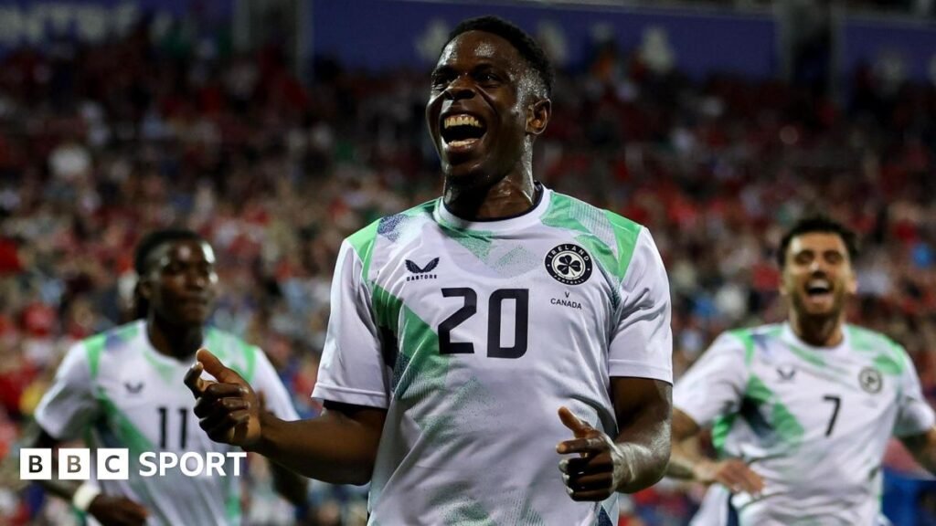 Canada 1-1 Republic of Ireland: Ogbene nets equaliser in Montreal friendly Chiedozie Ogbene celebrates scoring his equaliser
