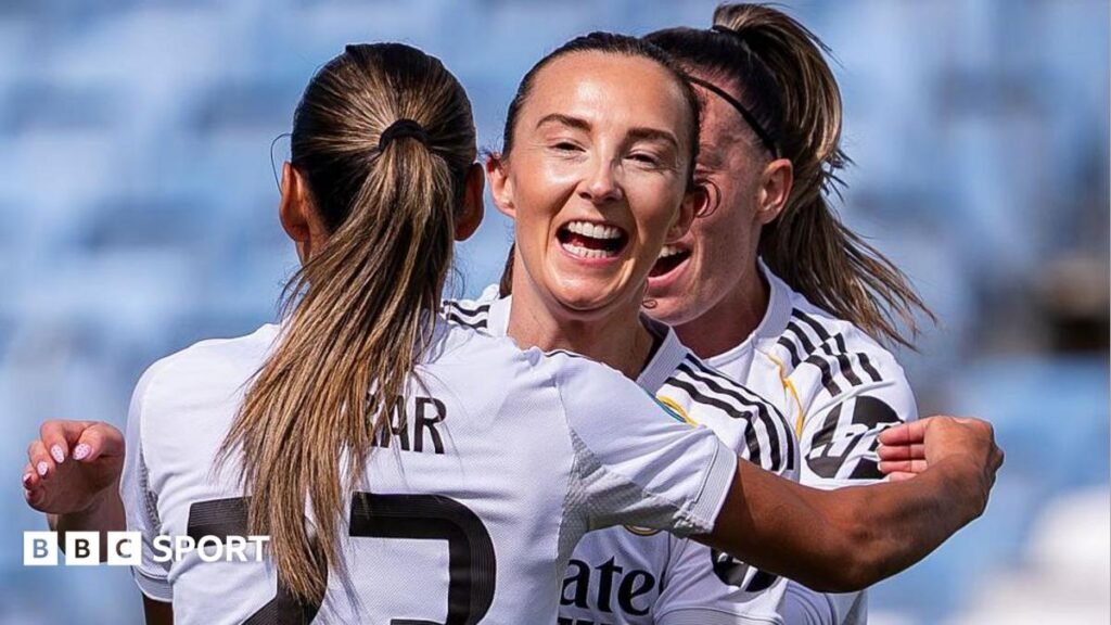 Caroline Weir celebrates with Real Madrid