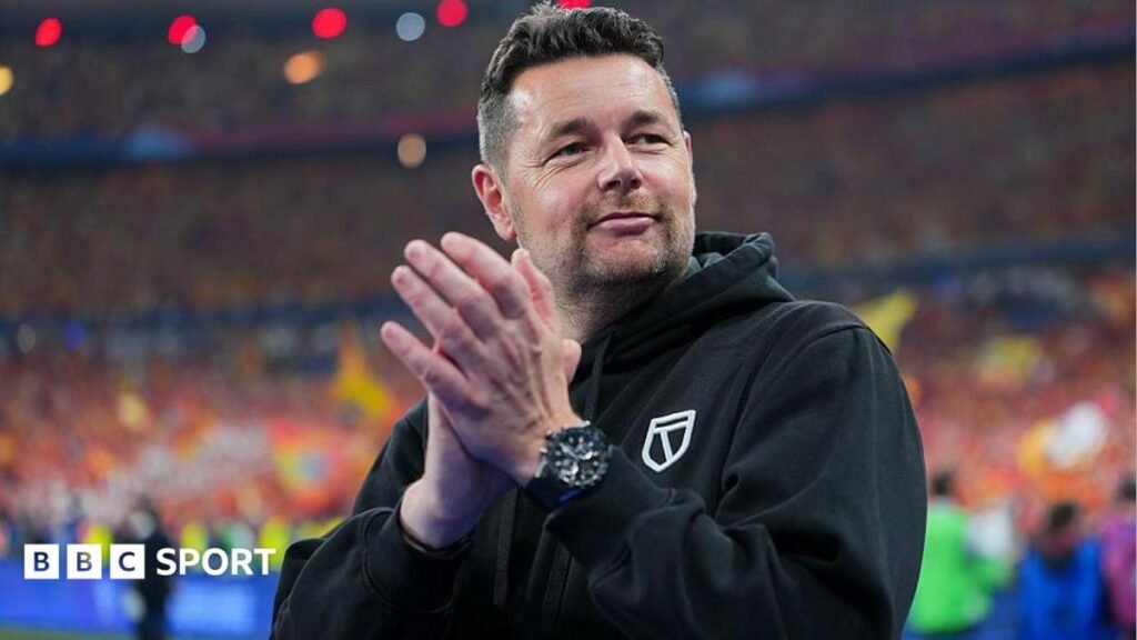 Crystal Palace appoint Pierre Sage as head coach Pierre Sage, wearing a black hoodie while in charge of Lens, claps at the end of a game