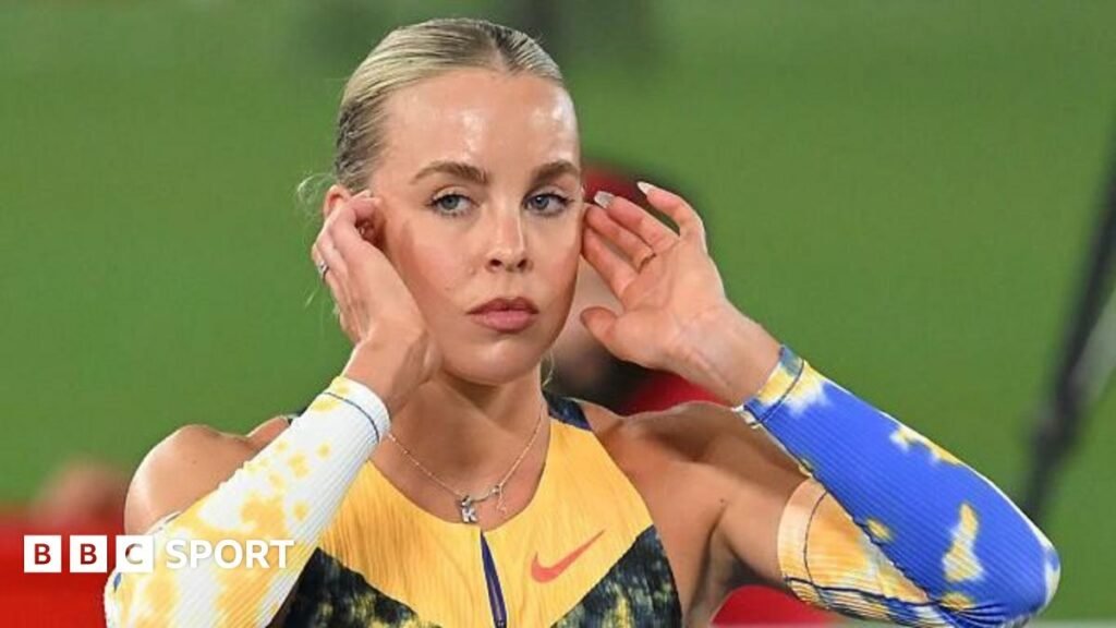 Diamond League Stockholm: Keely Hodgkinson runs PB but stunned by Audrey Werro in 800m Keely Hodgkinson poses on a throne after breaking the world indoor 800m record