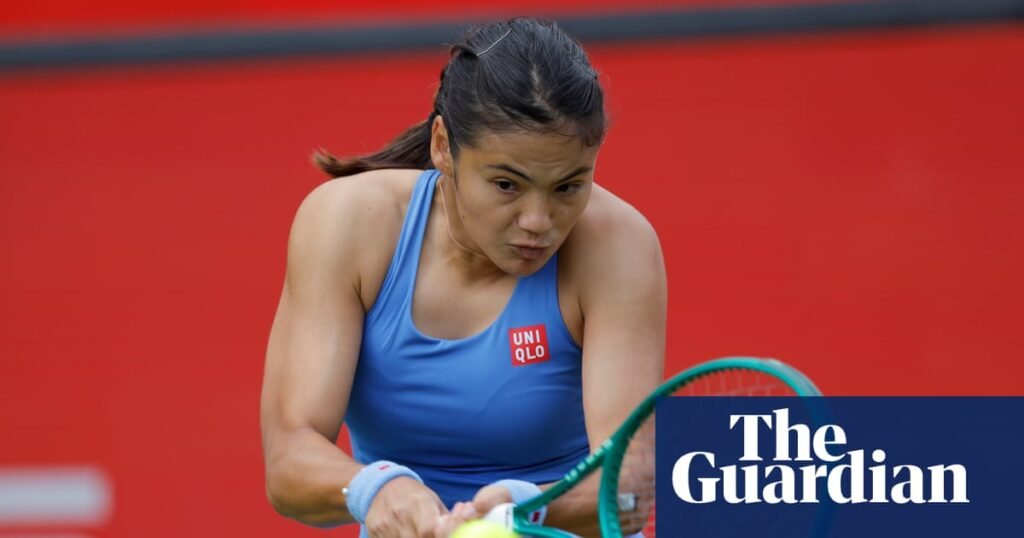 Emma Raducanu buoyant after thumping win over Blinkova at Queen’s | Emma Raducanu Emma Raducanu buoyant after thumping win over Blinkova at Queen’s | Emma Raducanu