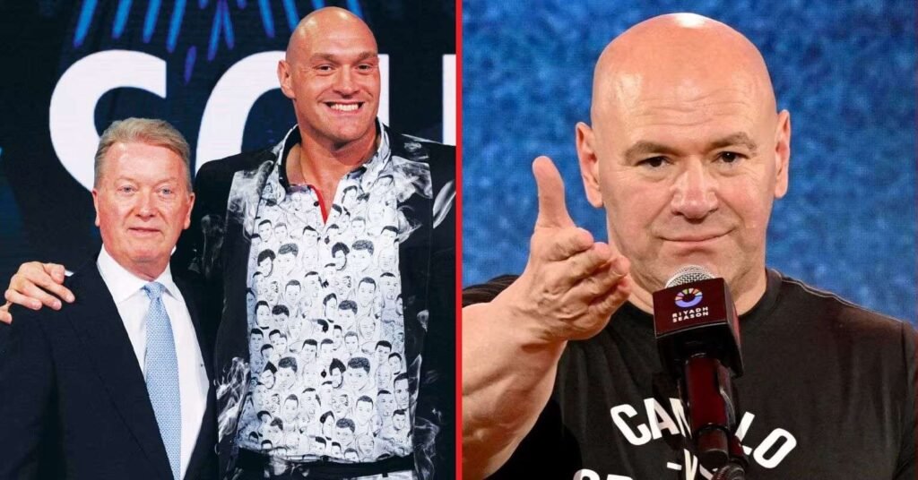 Frank Warren reacts after Tyson Fury teases ‘big announcement’ with Dana White Frank Warren reacts after Tyson Fury teases ‘big announcement’ with Dana White