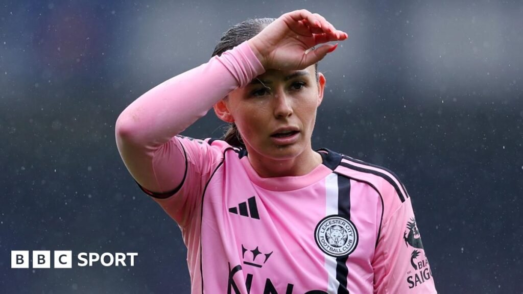 Hannah Cain: Wales forward leaves Leicester City after WSL relegation Hannah Cain with hand across forehead