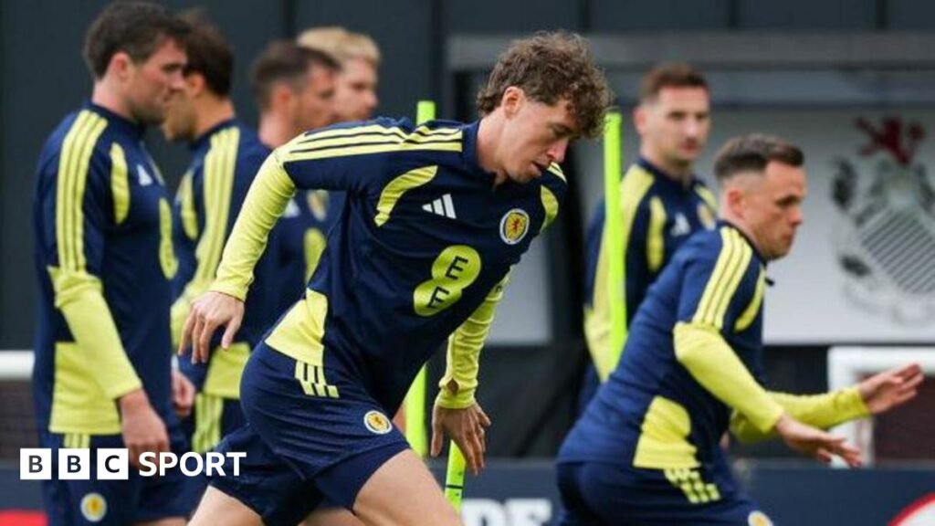 Jack Hendry in training with Scotland