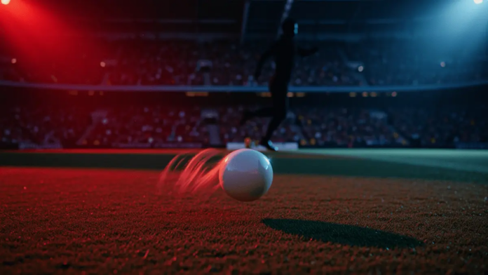 Iraq vs Norway World Cup 2026 Predictions and Best Bets Player kicking football on floodlit pitch with red and blue stadium lighting, golden-hour dusk atmosphere.