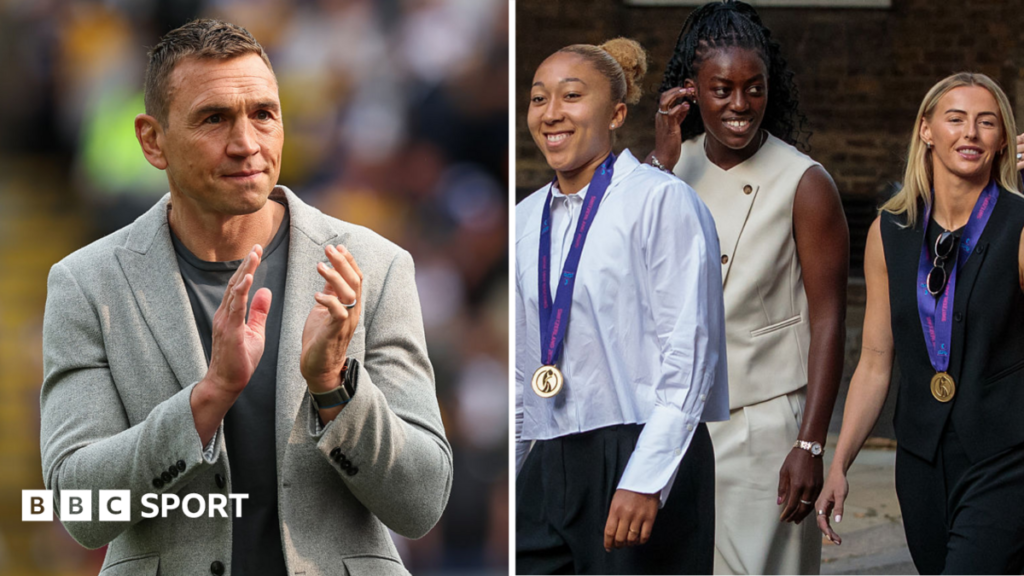 King’s Birthday Honours list 2026: Kevin Sinfield knighted and six Lionesses made MBEs Split image of Kevin Sinfield applauding fans after speaking on the field at a Leeds Rhinos game in May 2025, plus Lauren James, Michelle Agyemang and Chloe Kelly arrive for a reception after England win Euro 2025