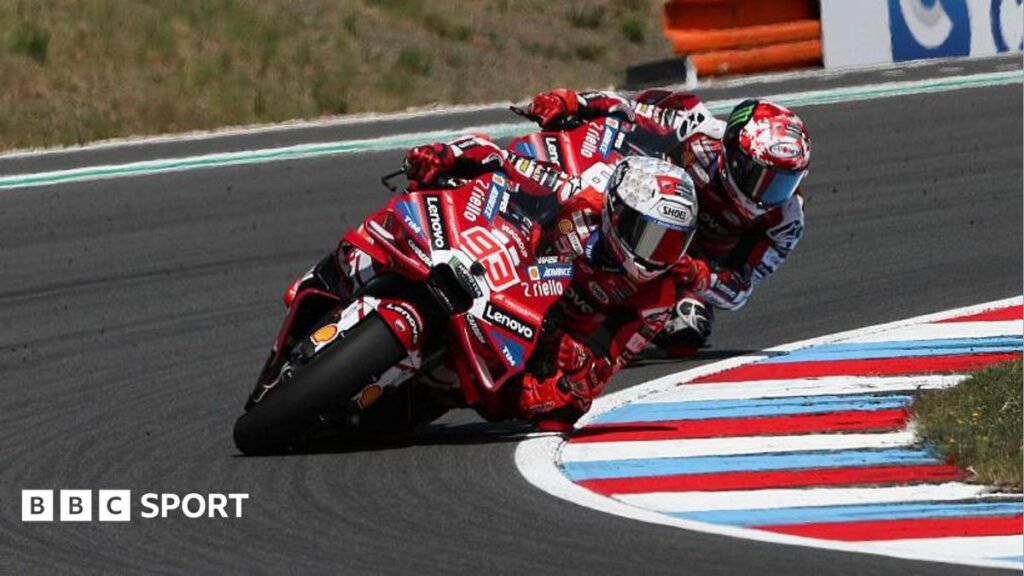 MotoGP: Marc Marquez wins again in Brno as Marco Bezzecchi sits out Reigning MotoGP champion Marc Marquez leads in Brno