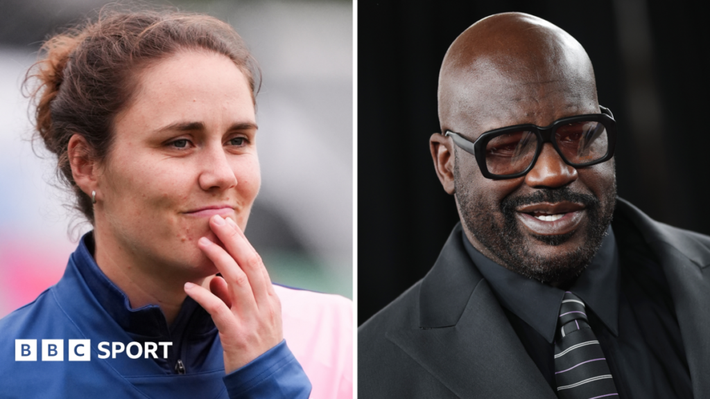 Nat Sciver-Brunt and Shaquille O'Neal