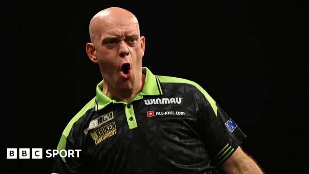 Nordic Darts Masters results: Michael van Gerwen beats Luke Humphries 8-7 in final Michael van Gerwen reacts during the Premier League Darts event in Birmingham in May 2026