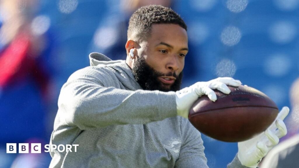 Odell Beckham Jr: NFL wide receiver rejoins New York Giants Odell Beckham Jr trains while at Miami Dolphins