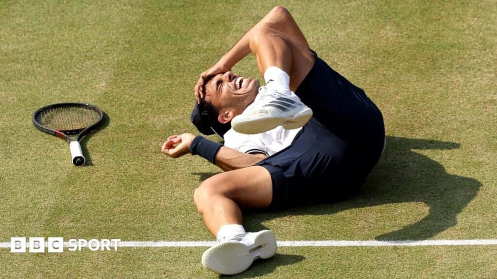 Queen’s 2026: Francisco Cerundolo fights back to beat Tommy Paul and claim biggest title of career Lamin Yamal celebrates scoring the opener for Spain against Saudi Arabia.