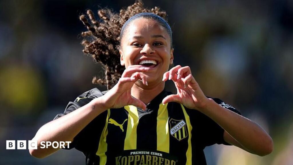 Real Madrid sign Felicia Schroeder in ‘most expensive’ women’s transfer Felicia Schroeder heart gesture