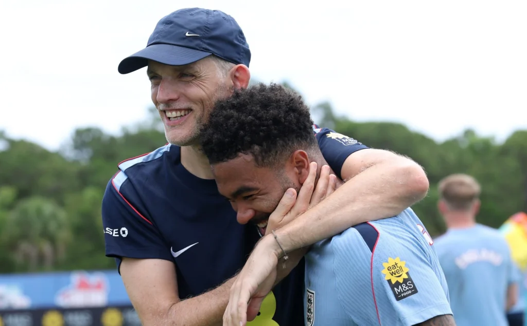 Reece James on the best manager he’s worked with at Chelsea Reece James with Thomas Tuchel England