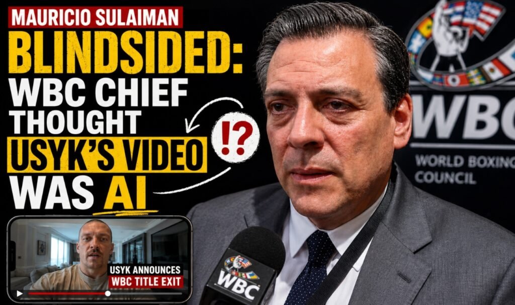 Image: Mauricio Sulaiman Blindsided: WBC Chief Thought Usyk's Exit Video Was AI