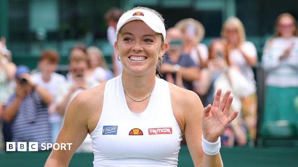 Katie Swan celebrates victory