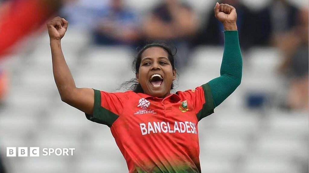 Women’s T20 World Cup: Bangladesh beat Netherlands by six wickets to avoid scare Bangladesh bowler Ritu Moni celebrates a wicket v Netherlands