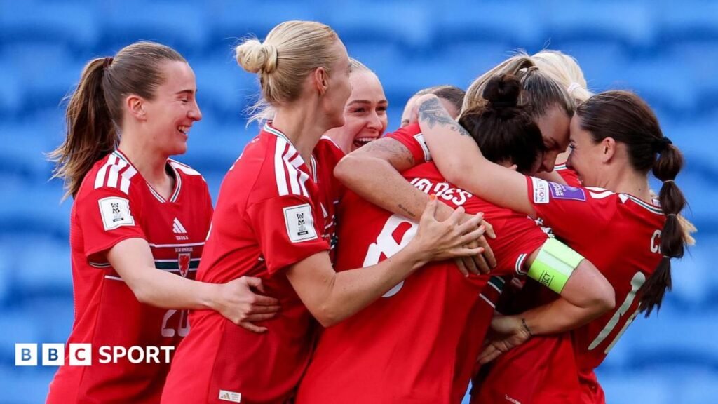 Women’s World Cup qualifying: Wales give themselves hope of reaching Brazil 2027 Wales celebrate Gemma Evans' goal against Czech Republic