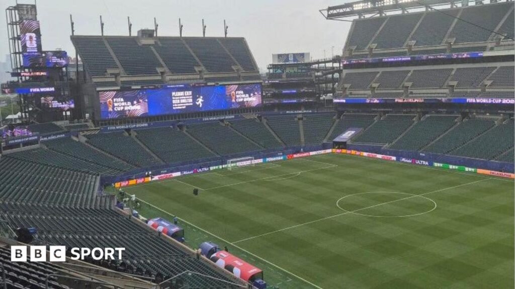 World Cup 2026: Fans told not to travel to France-Iraq game due to bad weather Rain falls on the Philadelphia Stadium before the World Cup game between France and Iraq