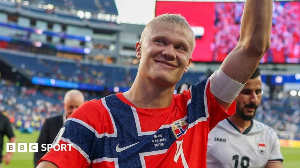 World Cup 2026: Haaland rises to the occasion on World Cup debut A picture of the World Cup predictor, with text alongside reading "Predict the World Cup"