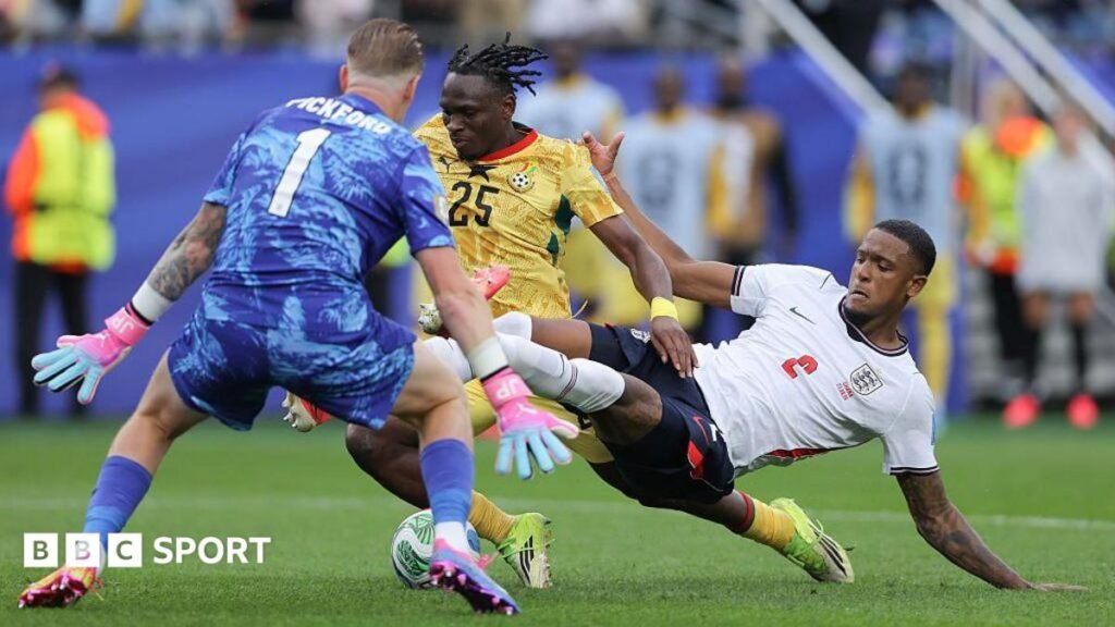 World Cup 2026: Should Ghana have had penalty against England for Ezri Konsa tackle?? Ezri Konsa of England makes a last-ditch challenge on Ghana's Prince Kwabena Adu