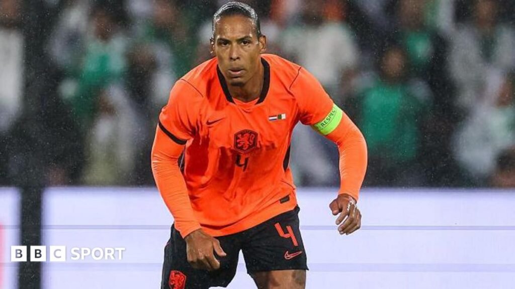 Virgil van Dijk of the Netherlands dribbles with the ball during the international friendly match between Netherlands and Algeria