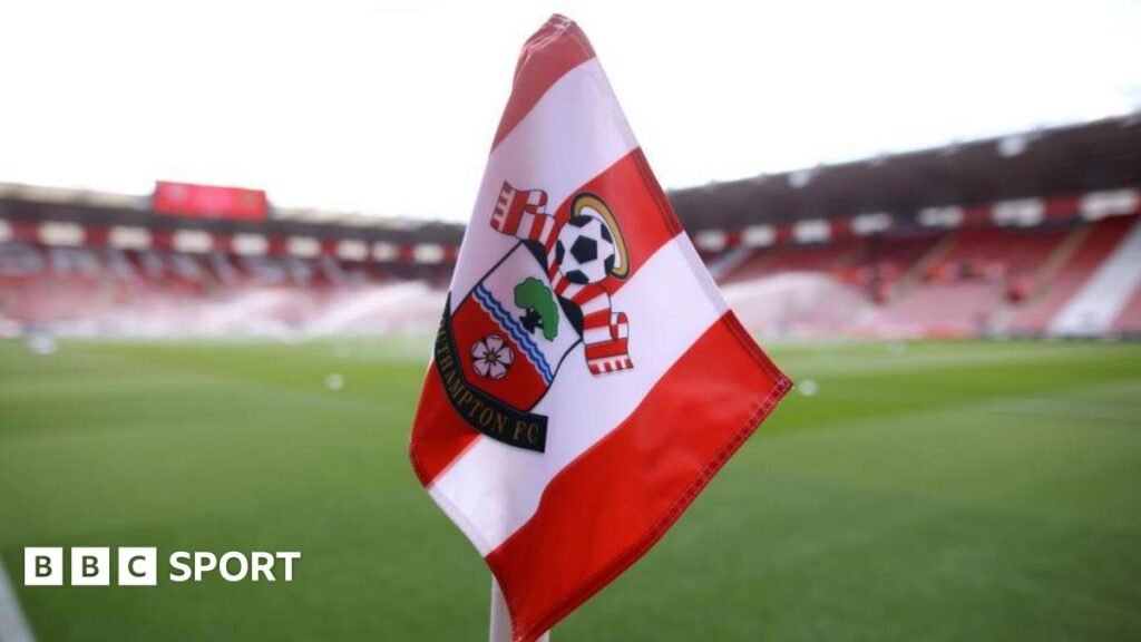 A Southampton corner flag at St Mary's Stadium