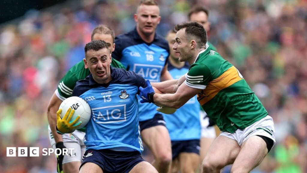 All-Ireland SFC: Dublin v Kerry – an age-old rivalry set for a new chapter Dublin's Cormac Costello is challenged by Stephen O'Brien during the 2023 All-Ireland SFC final