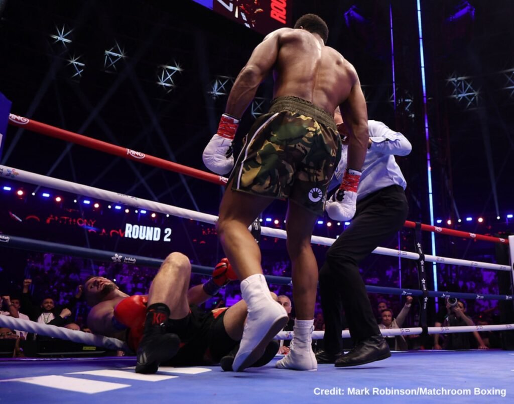 Anthony Joshua Survives Knockdowns, Knocks Out Kristian Prenga Anthony Joshua Survives Knockdowns, Knocks Out Kristian Prenga