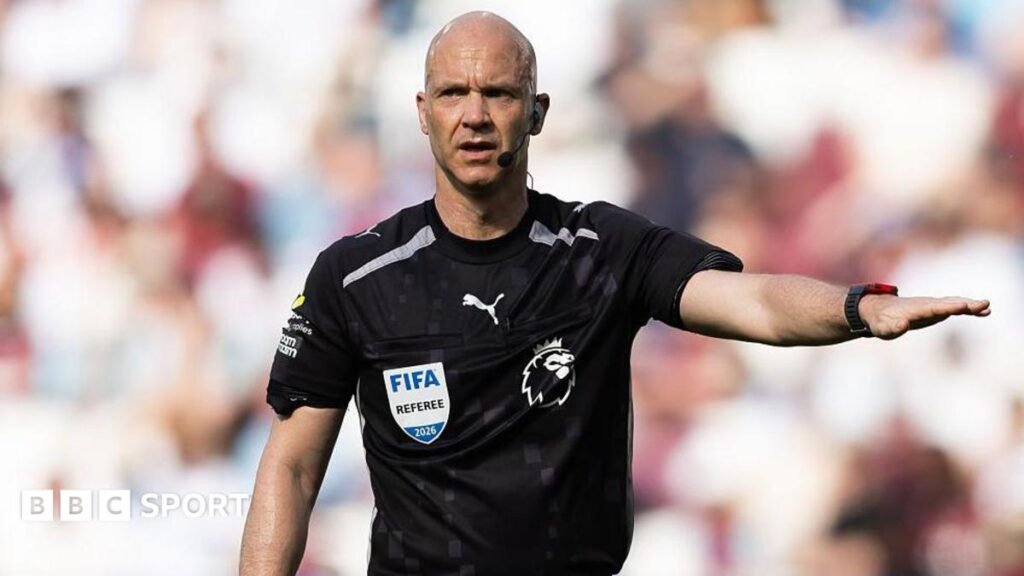Anthony Taylor: Premier League referee announces retirement Referee Anthony Taylor holds his arm out during the Premier League match between West Ham United and Leeds United