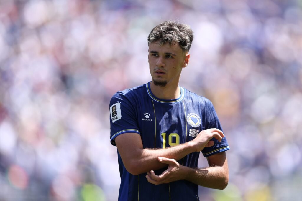 Chelsea linked with Xabi Alonso-connected World Cup breakout star Kerim Alajbegovic #19 of Bosnia and Herzegovina in action during the FIFA World Cup 2026 Group B match between Bosnia and Herzegovina and Qatar at Seattle Stadium on June 24, 2026 in Seattle, Washington.