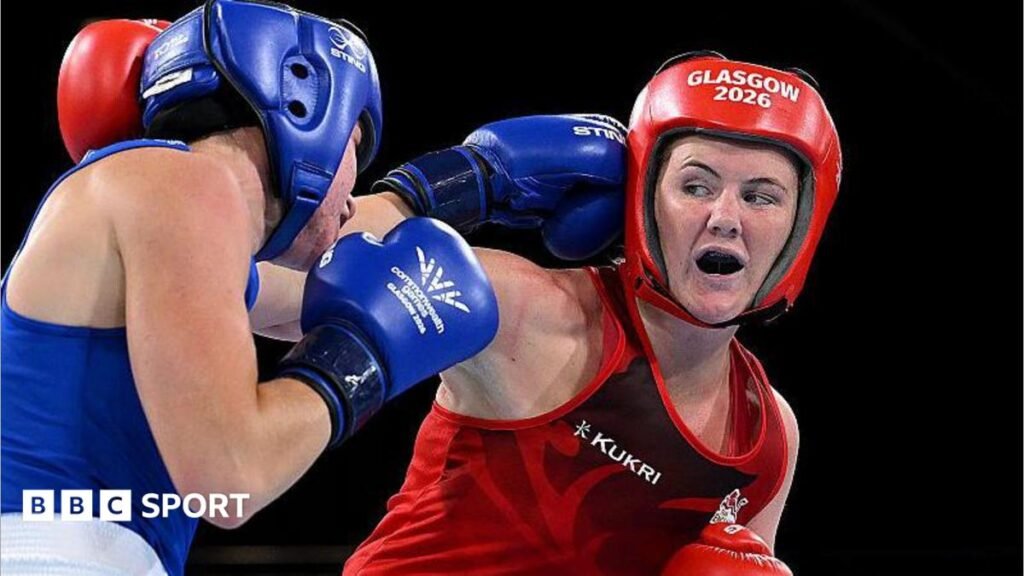 Commonwealth Games 2026: England boxers Hickey, Mughalzai and Shittu into finals England boxer Sacha Hickey, right, fighting Australia's Eve Bryson in the women's 65kg category of the Commonwealth Games semi-finals