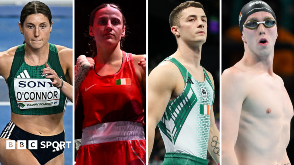 Kate O'Connor, Michaela Walsh, Rhys McClenaghan and Daniel Wiffen