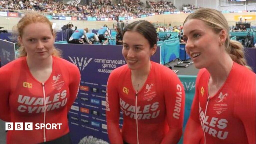 Commonwealth Games 2026: Wales sprint team trio win Glasgow gold Wales team sprint cycling squad