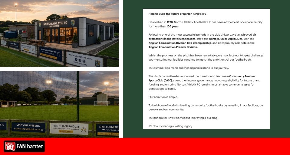 GoFundMe appeal launched by 11th tier club who have achieved 6 promotions in last 7 seasons GoFundMe appeal launched by 11th tier club who have achieved 6 promotions in last 7 seasons
