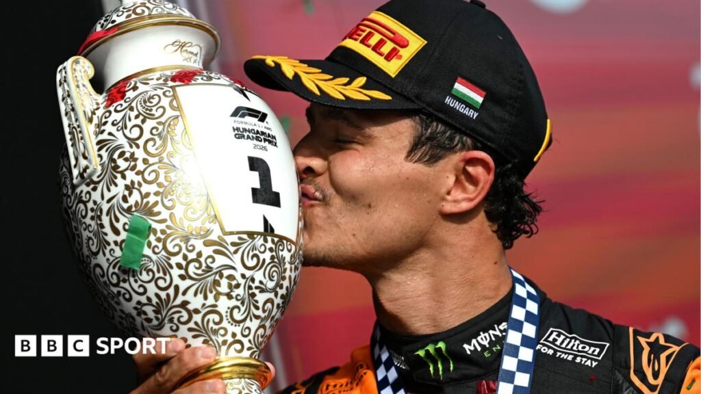 Hungarian Grand Prix result: Lando Norris wins from Max Verstappen with Kimi Antonelli third Anti-doping test kit