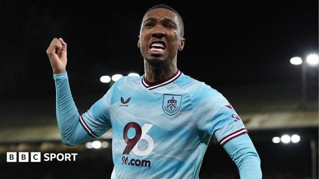 Jaidon Anthony: Brentford set to sign Burnley forward Jaidon Anthony punches the air after scoring away