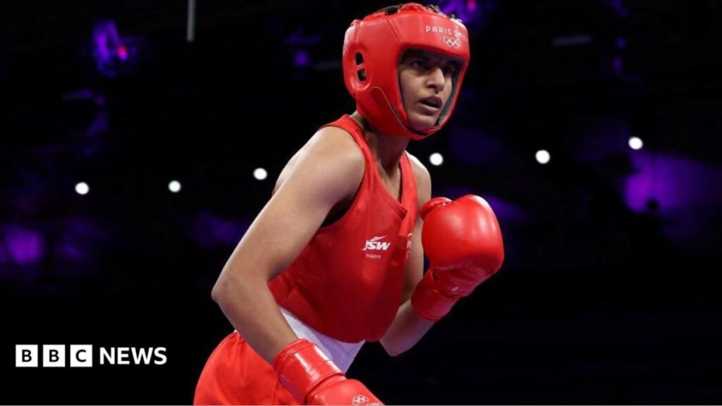 Jaismine Lamboria: The Indian Army’s first woman boxer is now chasing Commonwealth gold Jaismine of Team India looks on during the Women's 57kg preliminary round match between Jaismine of Team India and Nesthy Petecio of Team Philippines on day four of the Olympic Games Paris 2024 at North Paris Arena on July 30, 2024 in Paris, France. (Photo by Richard Pelham/Getty Images)