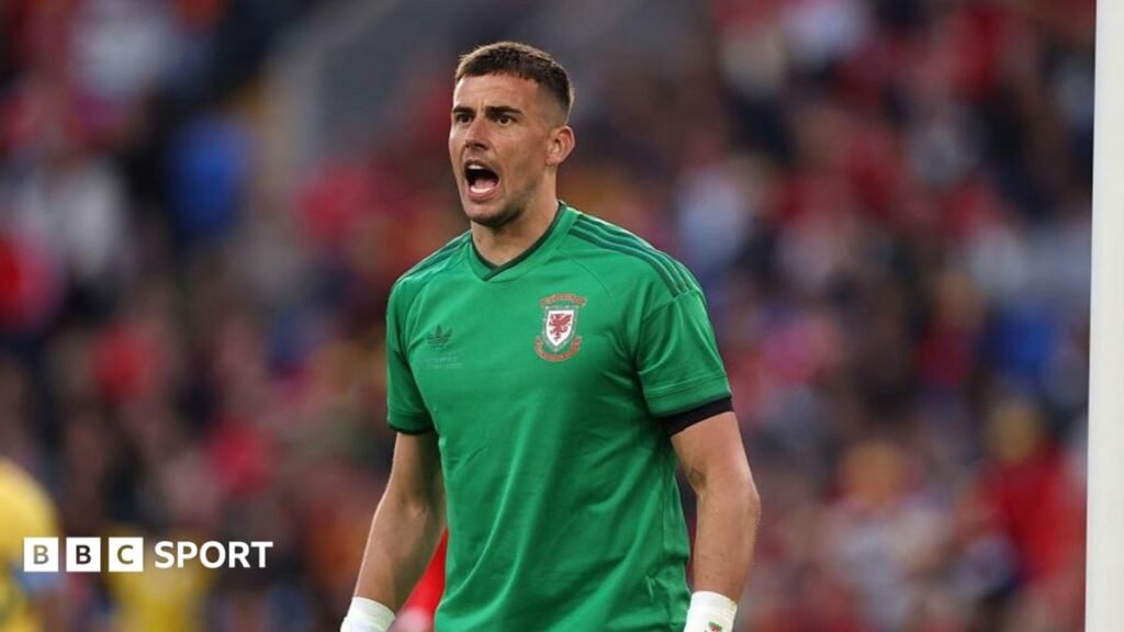 New Manchester United goalkeeper Karl Darlow in action for Wales in June