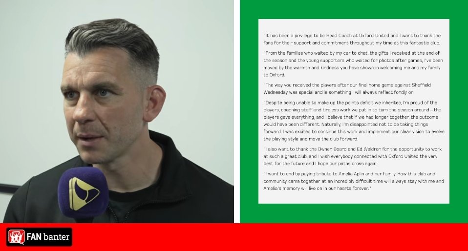 Matt Bloomfield speaks out on being sacked by Oxford United and reflects on time at the club Matt Bloomfield speaks out on being sacked by Oxford United and reflects on time at the club