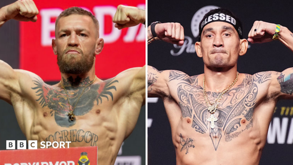 McGregor vs Holloway 2: UFC 329, date, ringwalk, UK time, undercard, venue and records Conor McGregor holds up his arms and Max Holloway holds up his arms